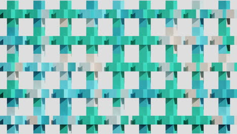 abstract geometric pattern with teal and light blue squares