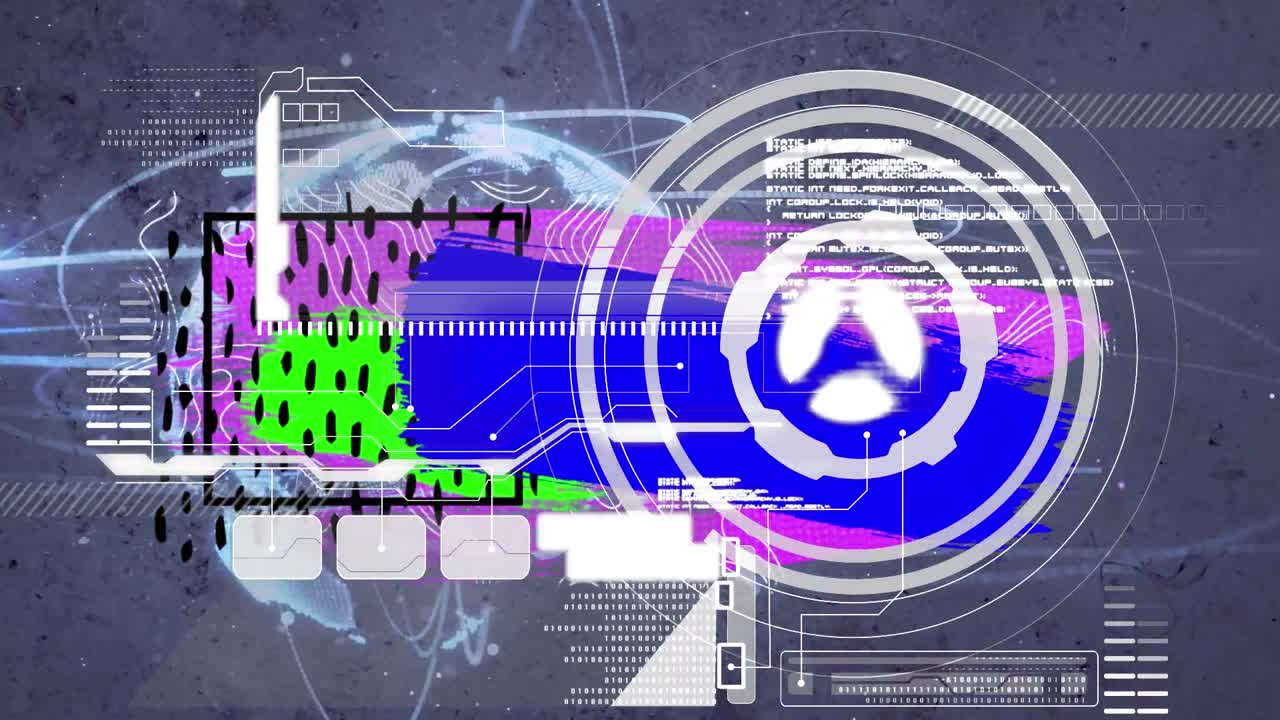 escáner redondo e interfaz digital con procesamiento de datos frente a un globo giratorio sobre fondo gris