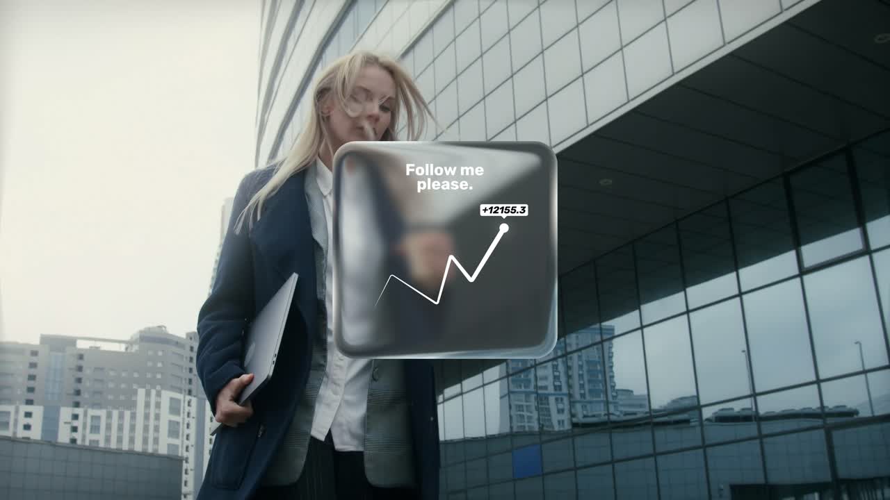 Folk med futuristiske digitale data-overlays