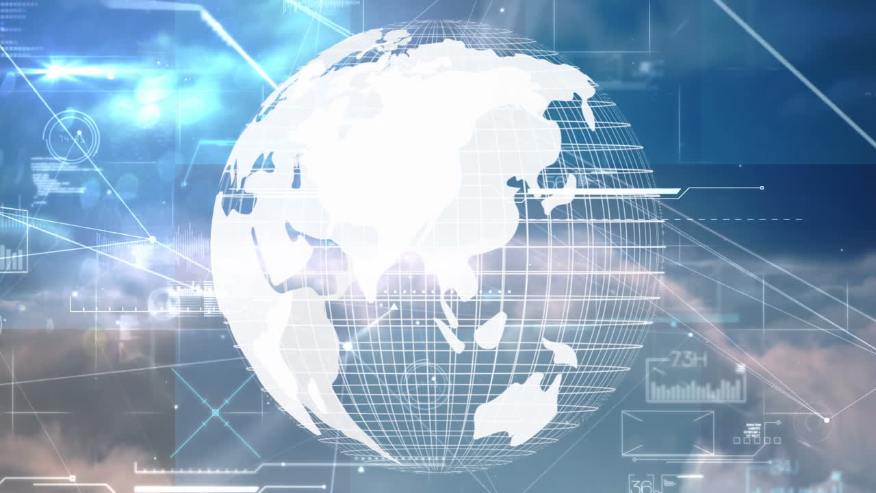 데이터 프로세싱에 대한 지구의 애니메이션