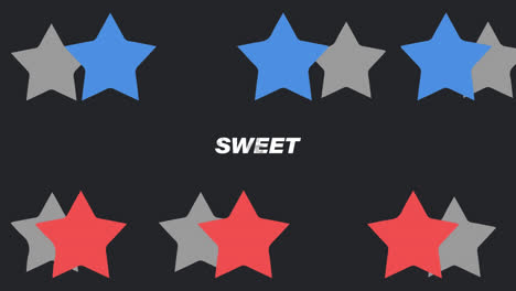 animation of sweet text over moving stars
