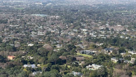 view from constantia mountains over the constantia area of cape town
