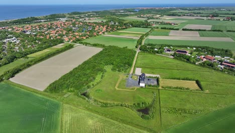 green landscape of villa zoutelande, molenweg, netherlands aerial view