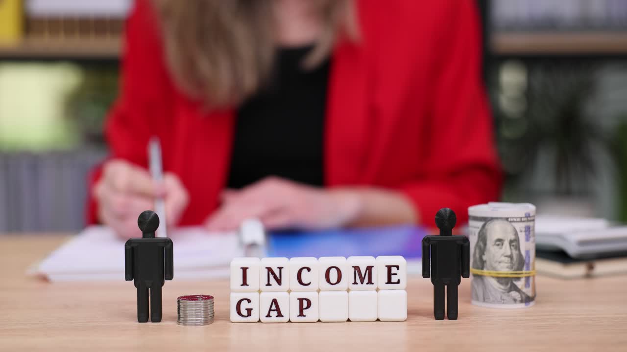 Income Gap and Financial Disparity Concept