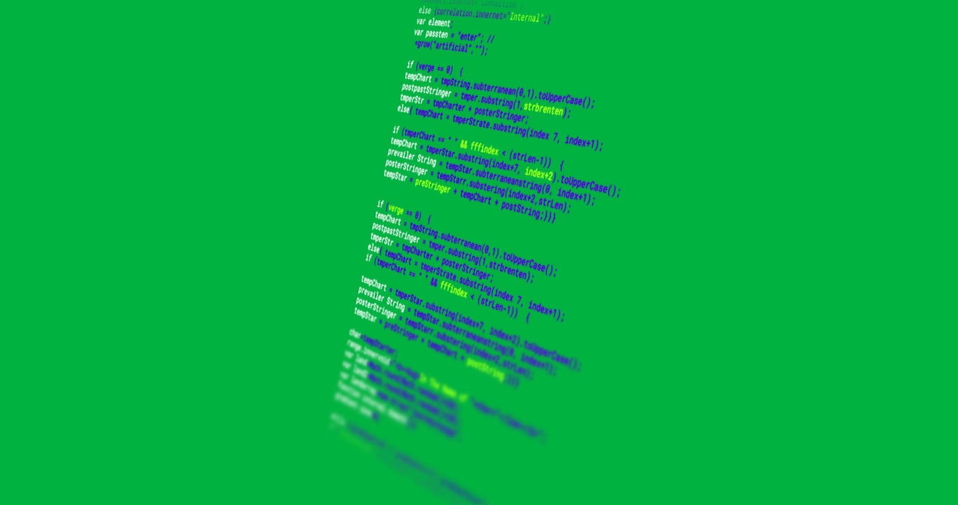 Animation of purple and white data text scrolling on transparent background