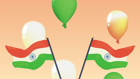 india independence day celebration with balloons helium and flag