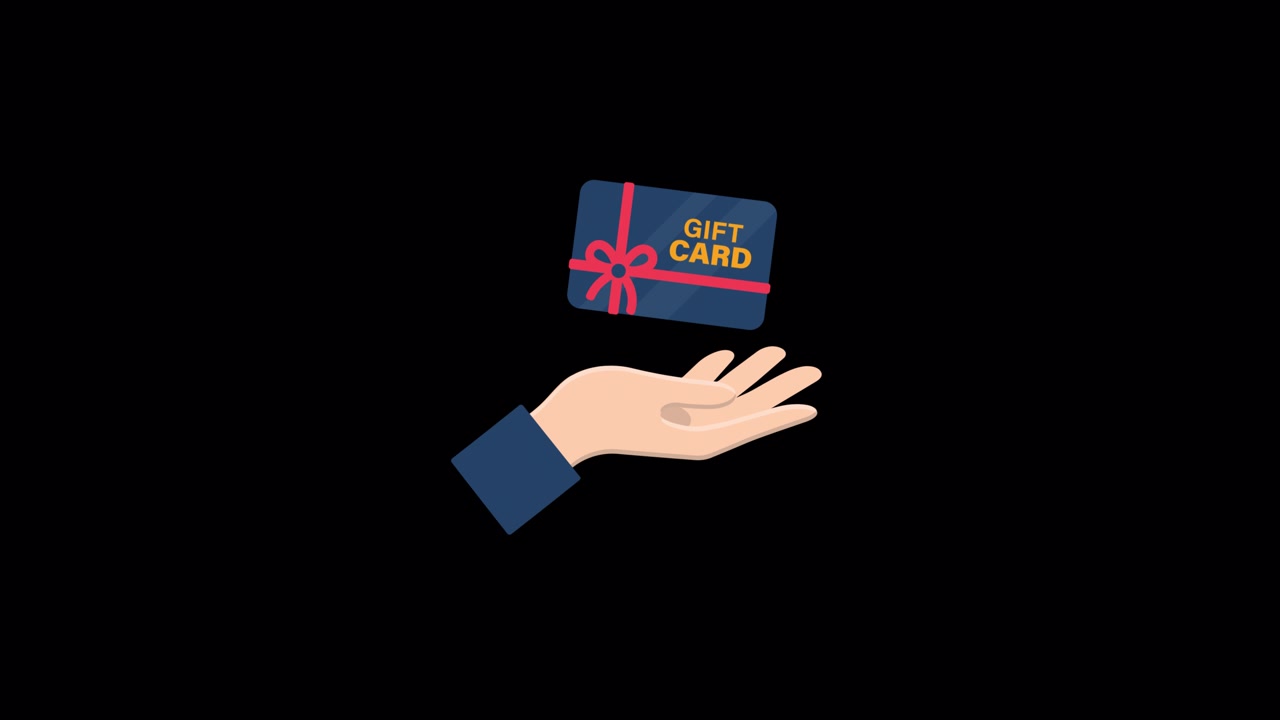 Animated Hand Holding a Gift Card
