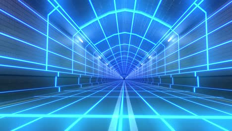 loop tunnel 80s retro tron future wireframe arcade road tube subway neon glow 4k