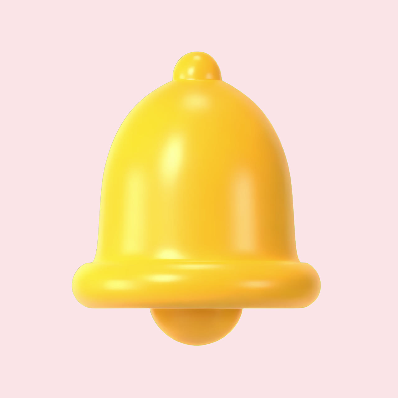Cute 3d bell animation isolated asset, transparent 4K video, alpha channel, ProRes 4444