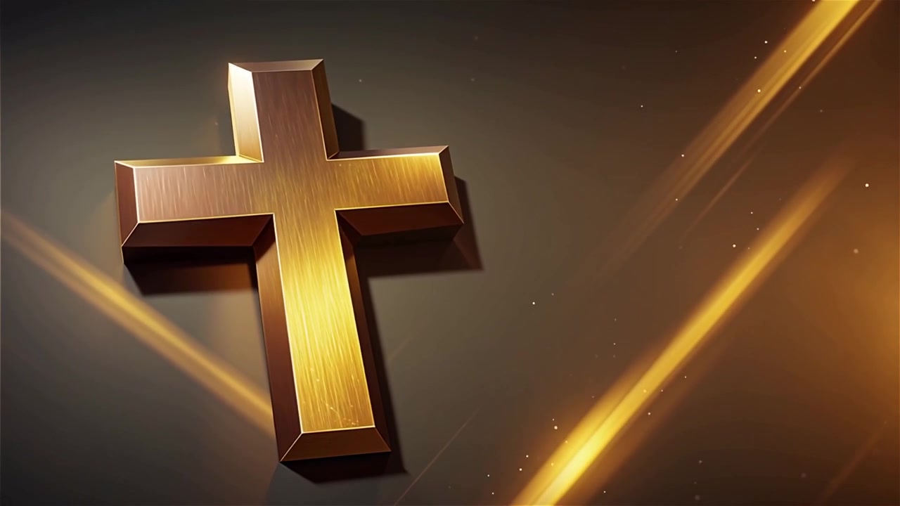 Croce Cristiana Luce Celestiale Sfondo per il Culto.