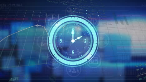 animación del tictac del reloj sobre el procesamiento de datos