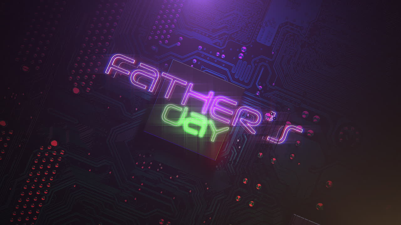 día del padre con placa base de neón