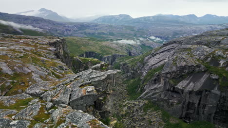 large canyon and stone cliff on the norwegian border