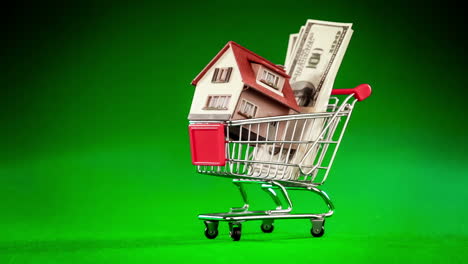 shopping cart and house