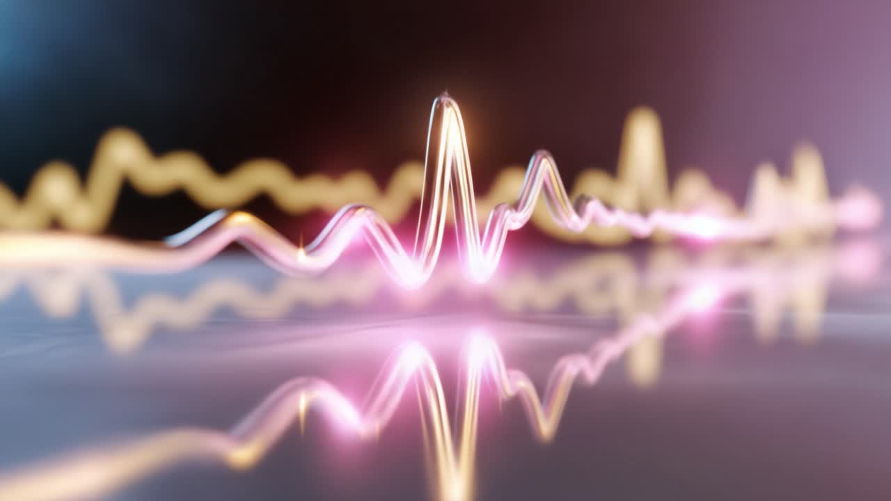 Captivating Visual Waveform Display: An Enchanting Glimpse into Sound Waves and Their Elegant Movements in a Harmonious Blend of Light and Color Dynamics