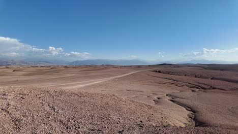 Desert-in-North-Africa,-plain-arid-land-Agafay-desert-in-Morocco