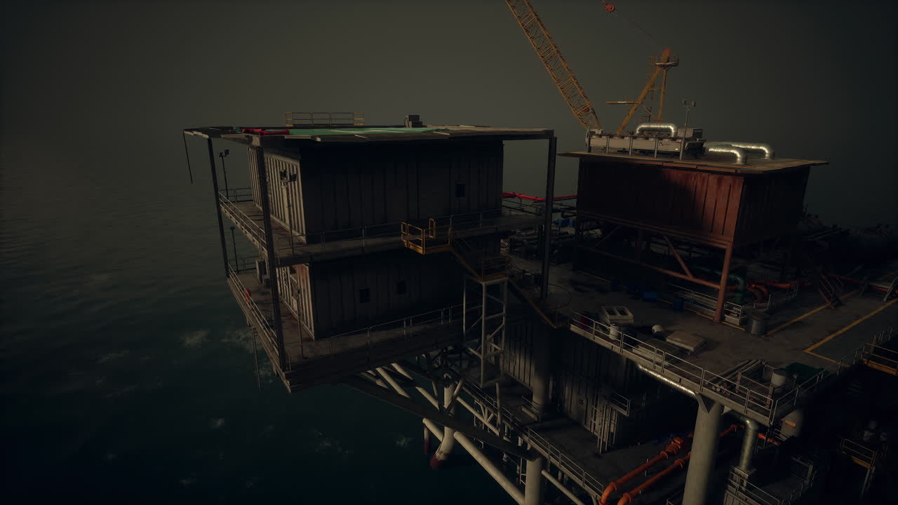 An Oil Rig in the Ocean