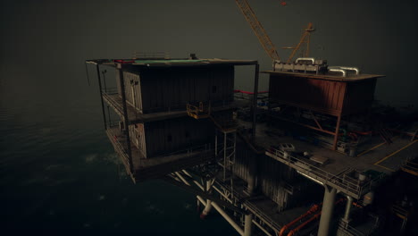 una plataforma petrolera en el océano