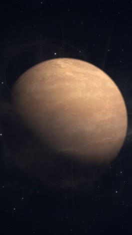 vertical zoom to a brown dwarf drifting in the void between solar systems