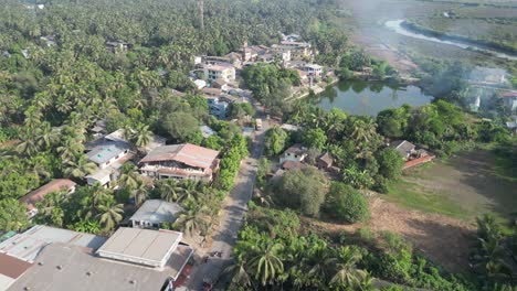 beautiful village road middle on the village