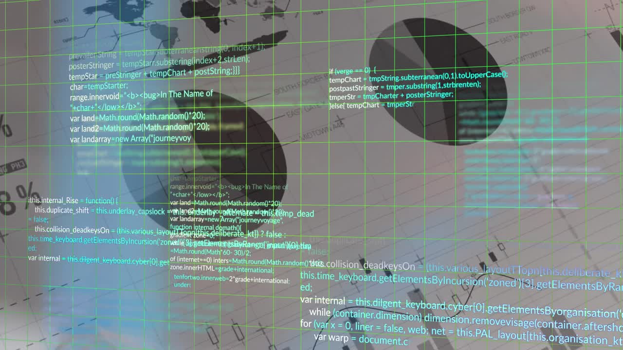 Animation of data processing on white background
