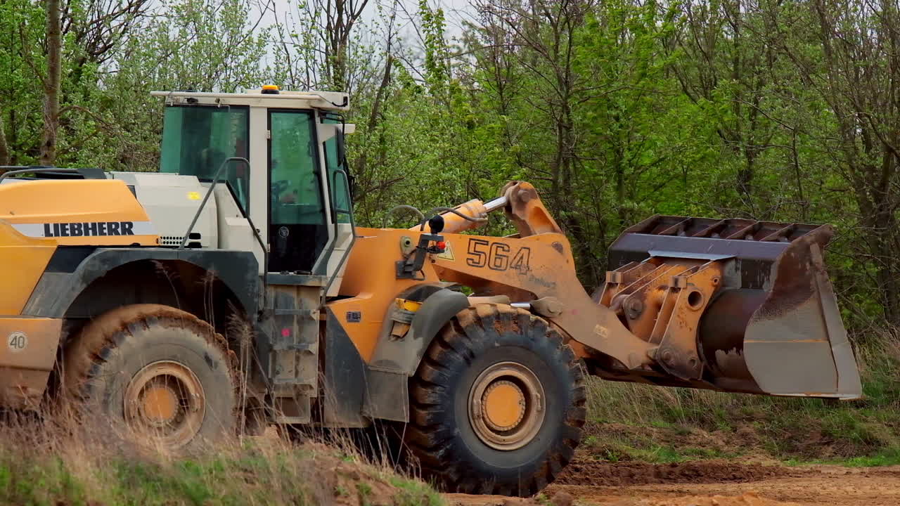 Quarry mining equipment. Excavators work with stone