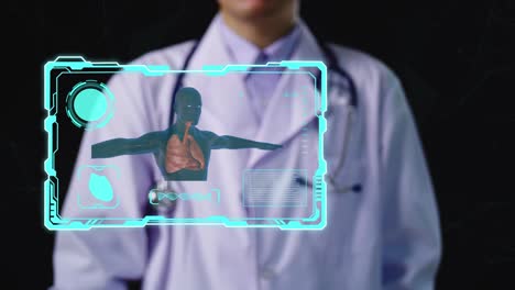 doctor using holographic medical interface