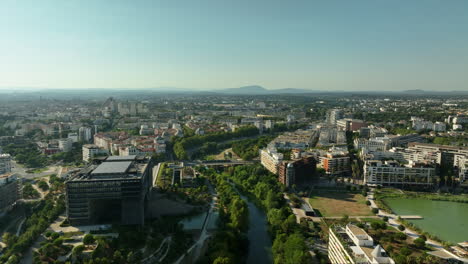 Soaring-above-Port-Marianne,-Montpellier's-beacon-of-modern-urban-development-un