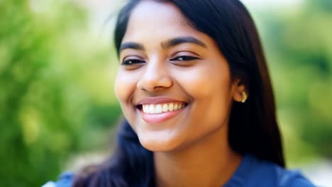a portrait of a smiling young woman
