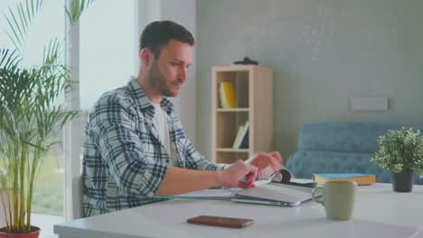 businessman working from home