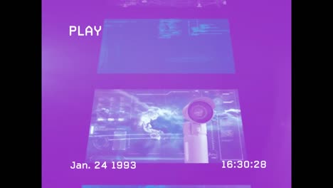 animación de la red de conexiones sobre la pantalla con ruido