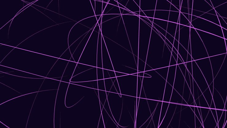 Psychedelic illusion neon lines in dark hole