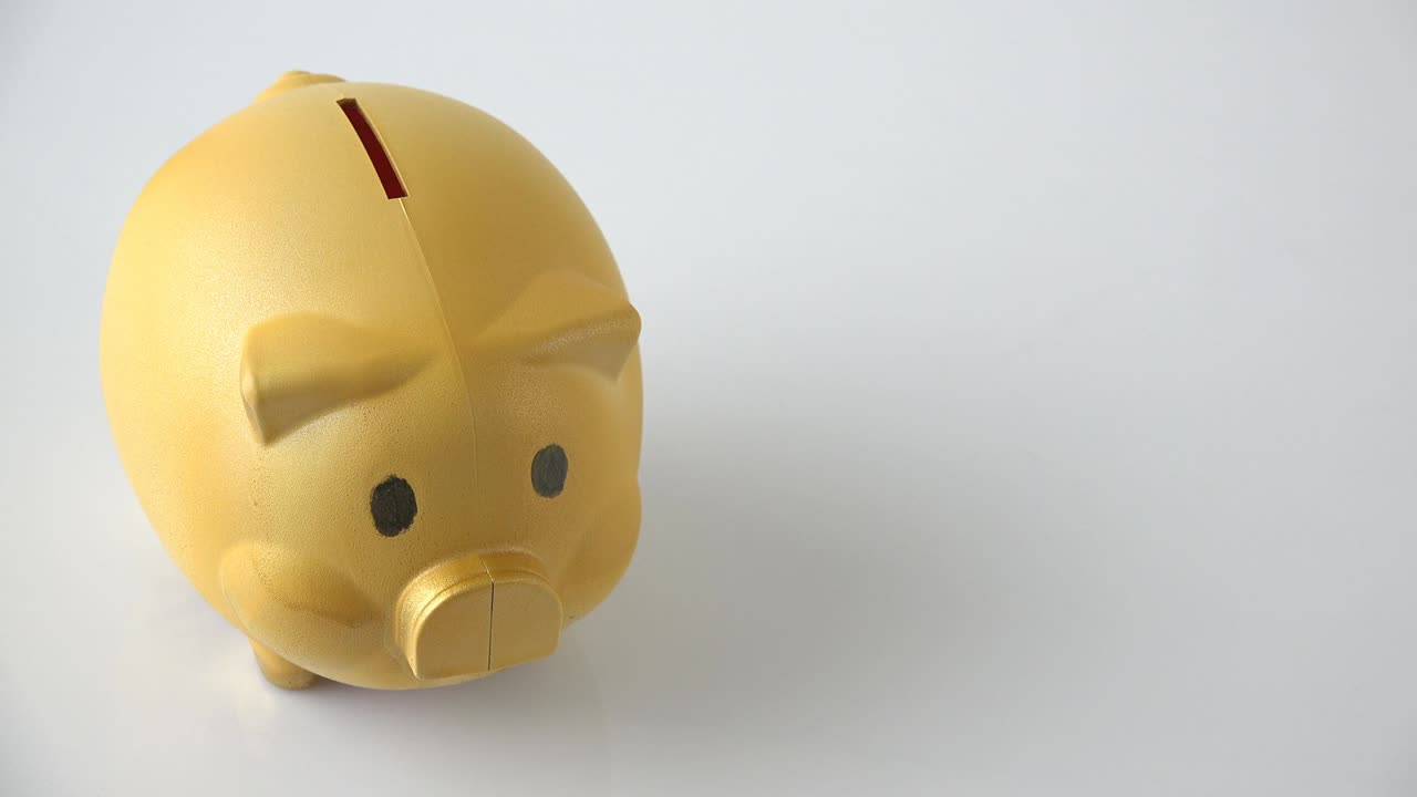 banco de monedas de cerdo dorado