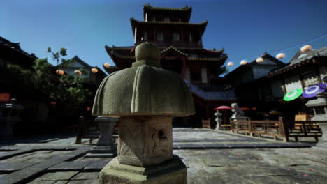 traditional chinese architecture in a courtyard setting