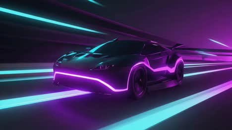 futuristic neon car