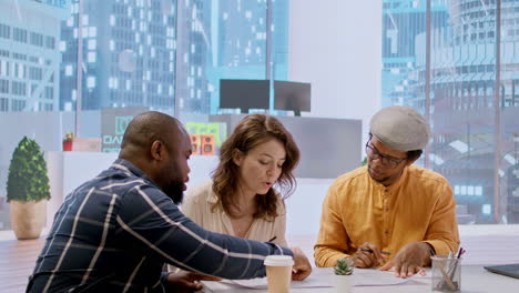 entrepreneur sharing his vision for the high class office space