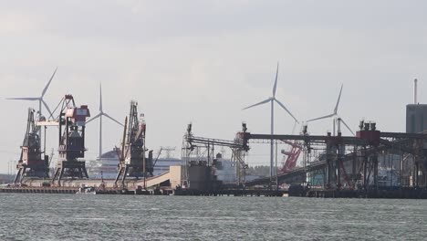 Looking-across-the-water-from-the-Hook-of-Holland-towards-factories-and-cranes-etc