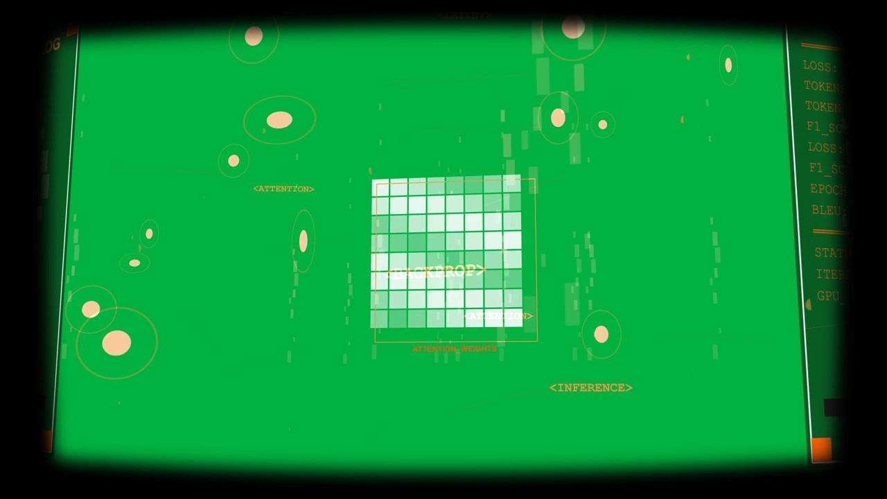 View pulling back center grid lighting panels updating attention map for training transparent bg