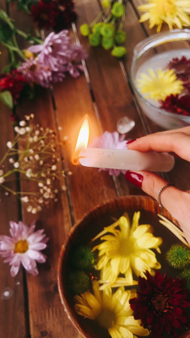 Lysceremoni med blomster