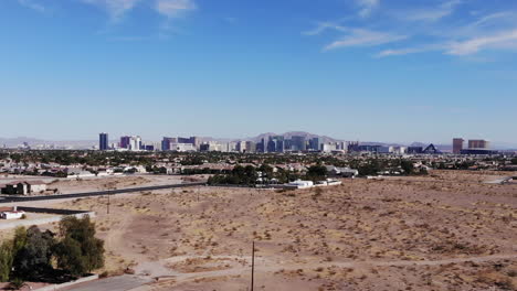 aerial drone shot of las vegas day