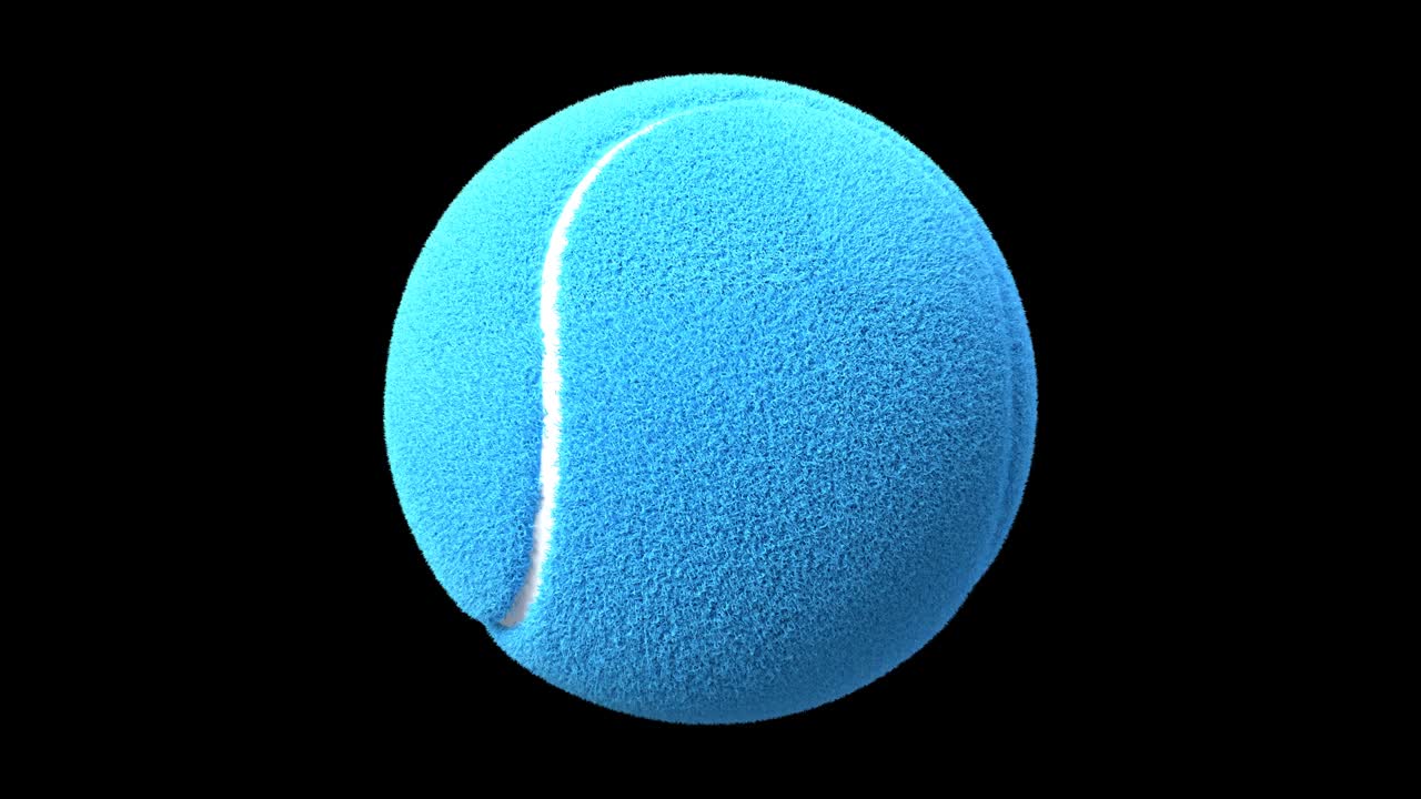 검은 바탕에 밝은 파란색 테니스 공.