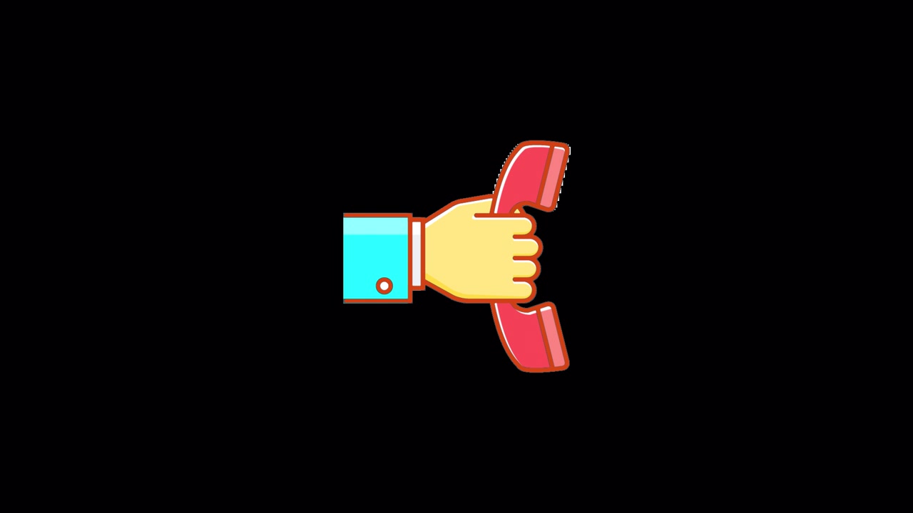 Animated Hand Holding a Red Telephone Receiver