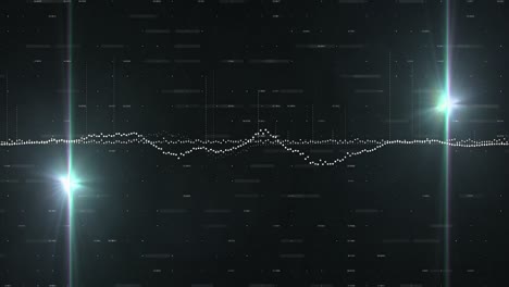 animación del procesamiento de datos sobre puntos de luz