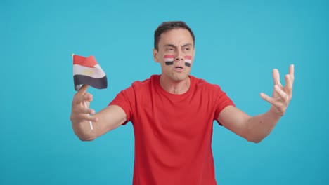 Man Cheering for Egypt, angry with the decision of referee