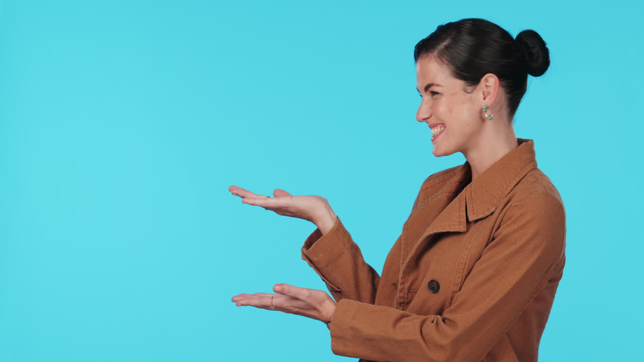 mano, palma y retrato de una mujer de negocios