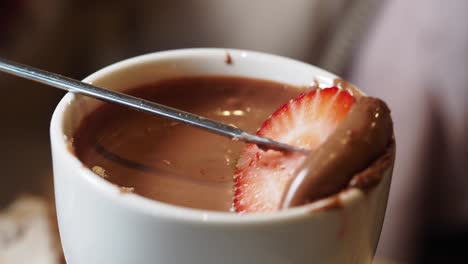 chocolate fondue with strawberries