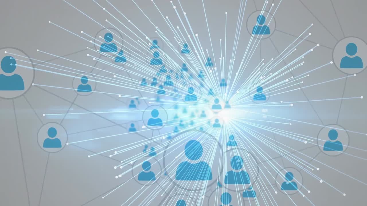 Animation of network of connections with people icons
