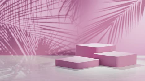 Hintergrund-Der-Digitalen-Produktanzeige,-Rosa,-Packshot-Produktfoto,-Animierte-3D-Darstellung