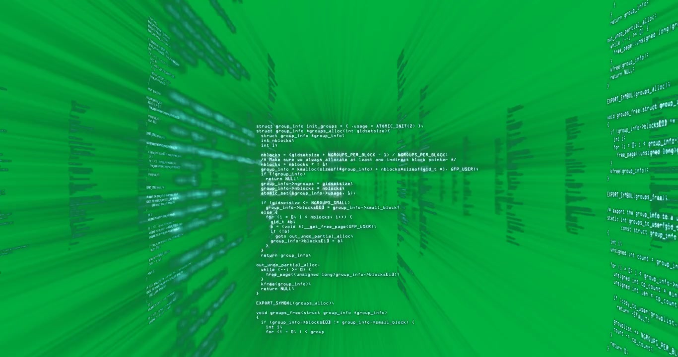 Animatie van digitale informatie op een zwarte achtergrond