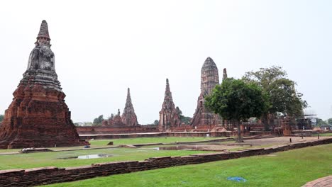 panoramic view of ancient temple and pagoda